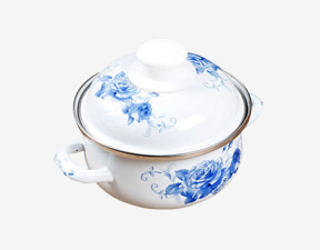 清新玫瑰搪瓷锅