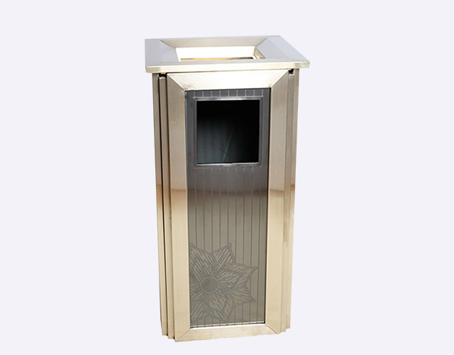 复古带盖户外垃圾桶